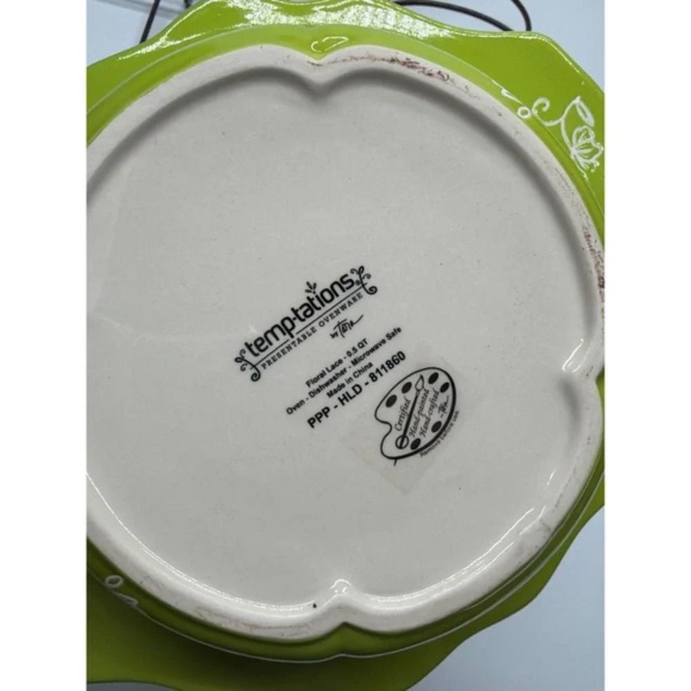 Temptations Floral Lace Blue‎ Ceramic Bakeware Set 3 Pieces with Metal Racks